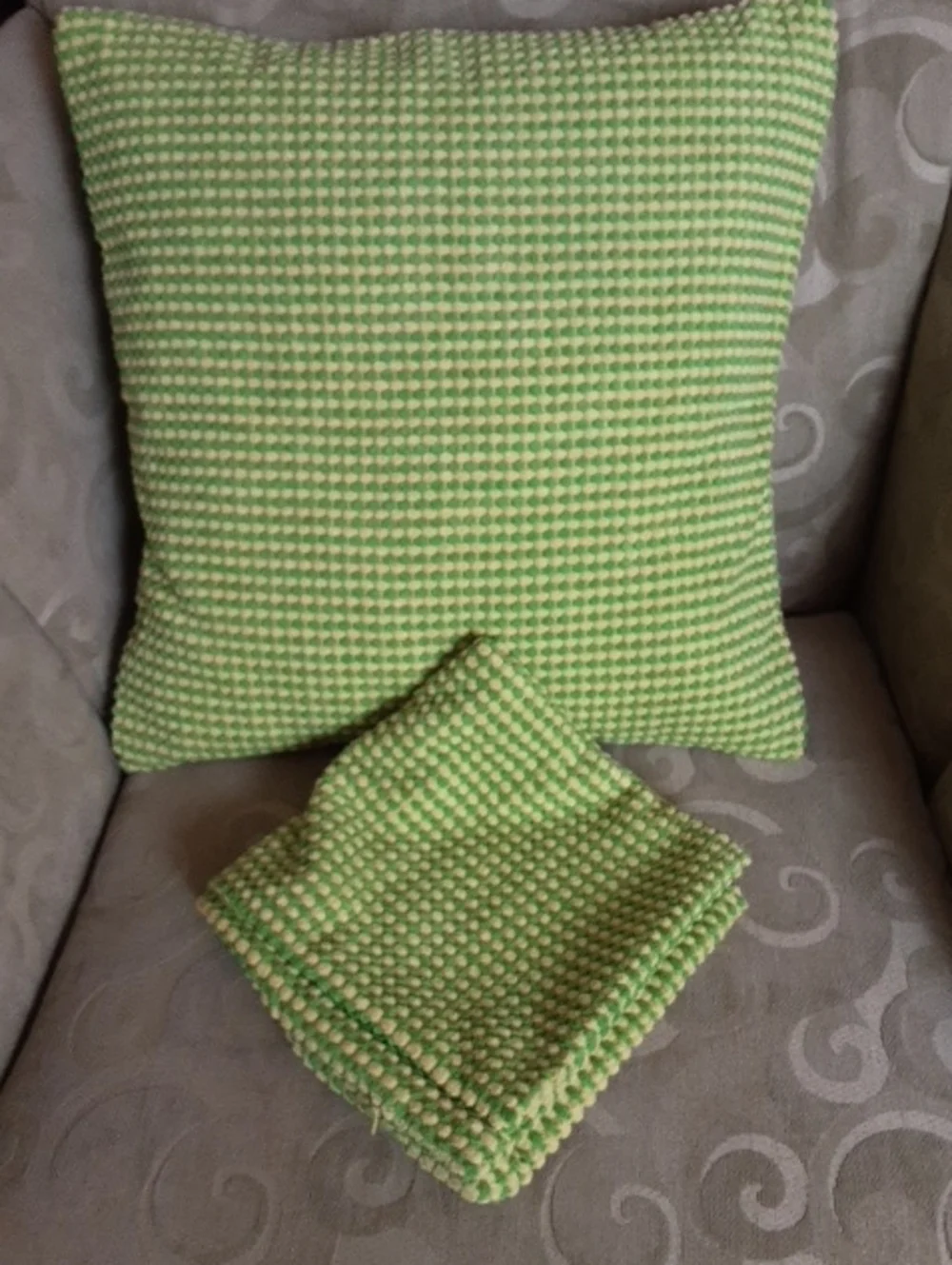 Green Yellow Textured Throw Pillow Cover Set  - Home Accents